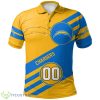 Los Angeles Chargers Grunge Custom Number 3D Polo Shirt Gift Ideas For Sport Season Product Photo 1