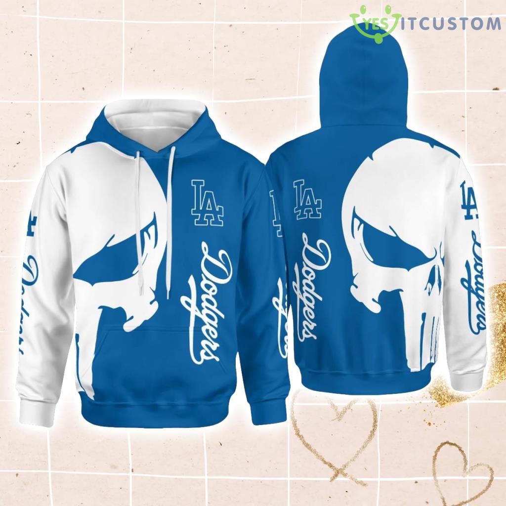 Los Angeles Dodgers Skull Pullover Zip Hoodie 3D All Over Print For Men And Women 1 Los Angeles Dodgers Skull Pullover Zip Hoodie 3D All Over Print For Men And Women Product Photo 1