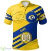 Los Angeles Rams Grunge Custom Number 3D Polo Shirt Gift Ideas For Sport Season Product Photo 1