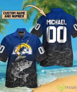 Los Angeles Rams Personalized Button Hawaiian Shirt Product Photo 1