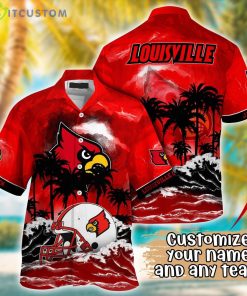Louisville Cardinals NCAA Team Logo Custom Name 3D Hawaiian Shirt Gift Ideas Product Photo 1