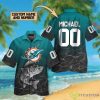 Miami Dolphins Personalized Button Hawaiian Shirt Product Photo 1