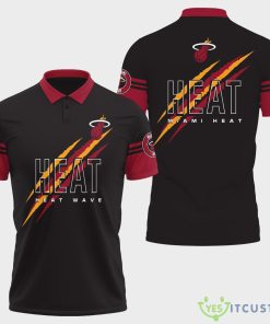 Miami Heat NBA Heat Wave Claws Pattern Printed 3D Polo Shirt For Fans Product Photo 1