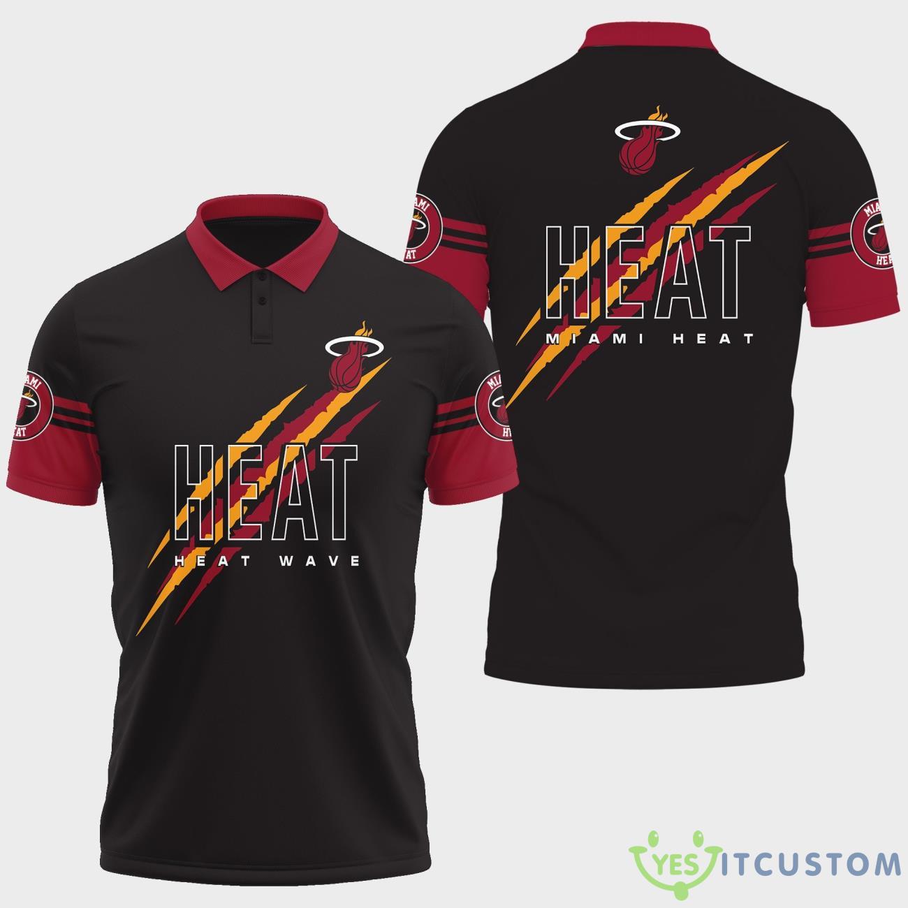 Miami Heat NBA Heat Wave Claws Pattern Printed 3D Polo Shirt For Fans 3 Miami Heat NBA Heat Wave Claws Pattern Printed 3D Polo Shirt For Fans Product Photo 1