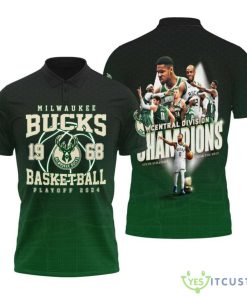 Milwaukee Bucks National Basketball Association Playoffs 3D Polo Shirt For Fans Basketball Pattern Product Photo 1