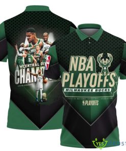 Milwaukee Bucks National Basketball Association Playoffs V2 3D Polo Shirt For Fans Basketball Pattern Product Photo 1