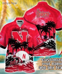 Nebraska Cornhuskers NCAA Team Logo Custom Name 3D Hawaiian Shirt Gift Ideas Product Photo 1
