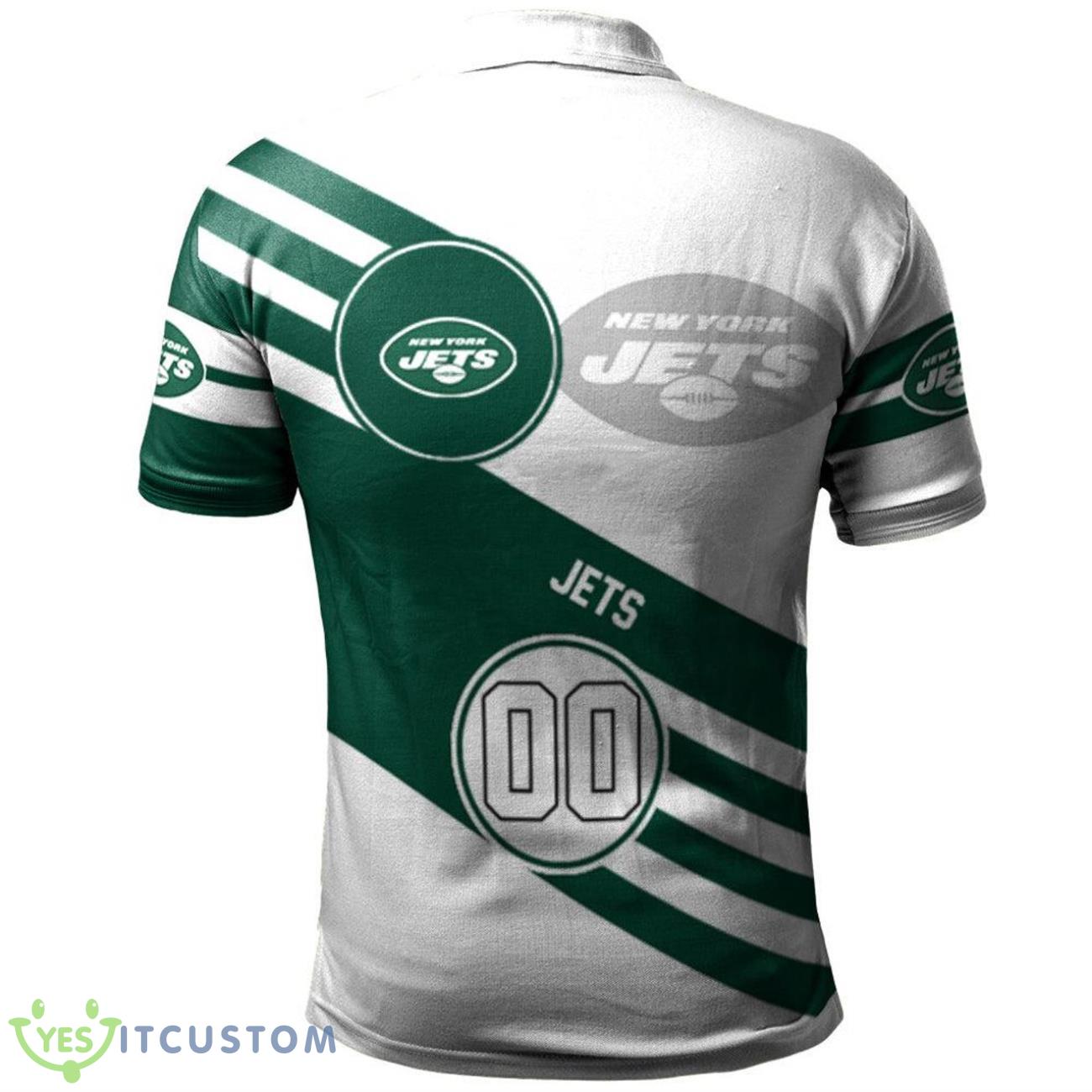 New York Jets Grunge Custom Number 3D Polo Shirt Gift Ideas For Sport Season 6 New York Jets Grunge Custom Number 3D Polo Shirt Gift Ideas For Sport Season Product Photo 2