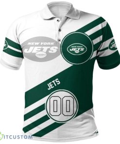 New York Jets Grunge Custom Number 3D Polo Shirt Gift Ideas For Sport Season Product Photo 1