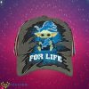 NFL Detroit Lions Logo Design Baby Yoda For Life Gifts For Fans Full Over Print Cap Product Photo 1
