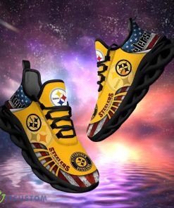 NFL Pittsburgh Steelers Design Logo & America Flag Gift For Fans Max Shoes Product Photo 1