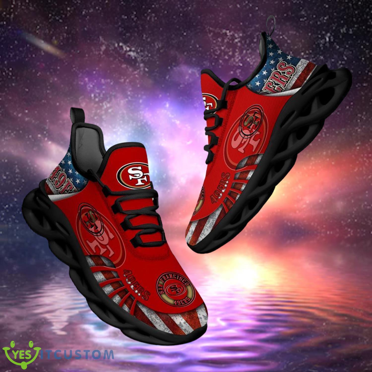 NFL San Francisco 49ers Design Logo & America Flag Gift For Fans Max Shoes 3 NFL San Francisco 49ers Design Logo & America Flag Gift For Fans Max Shoes Product Photo 1