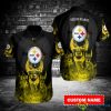 Pittsburgh Steelers Personalized Button Hawaiian Shirt Custom Name Product Photo 1
