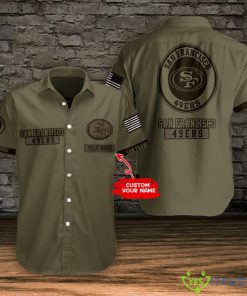 San Francisco 49ers Personalized Button Hawaiian Shirt Product Photo 1
