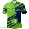 Seattle Seahawks Grunge Custom Number 3D Polo Shirt Gift Ideas For Sport Season Product Photo 1