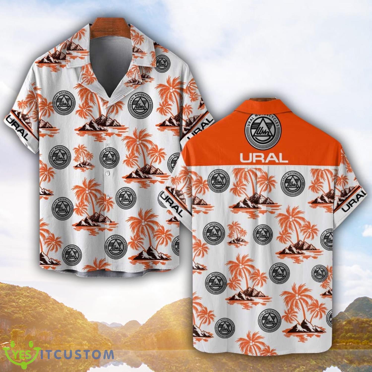 Ural Motorcycles Orange Coconut Pattern Combo 3D Hawaiian Shirt And Shorts 1 Ural Motorcycles Orange Coconut Pattern Combo 3D Hawaiian Shirt And Shorts Product Photo 1