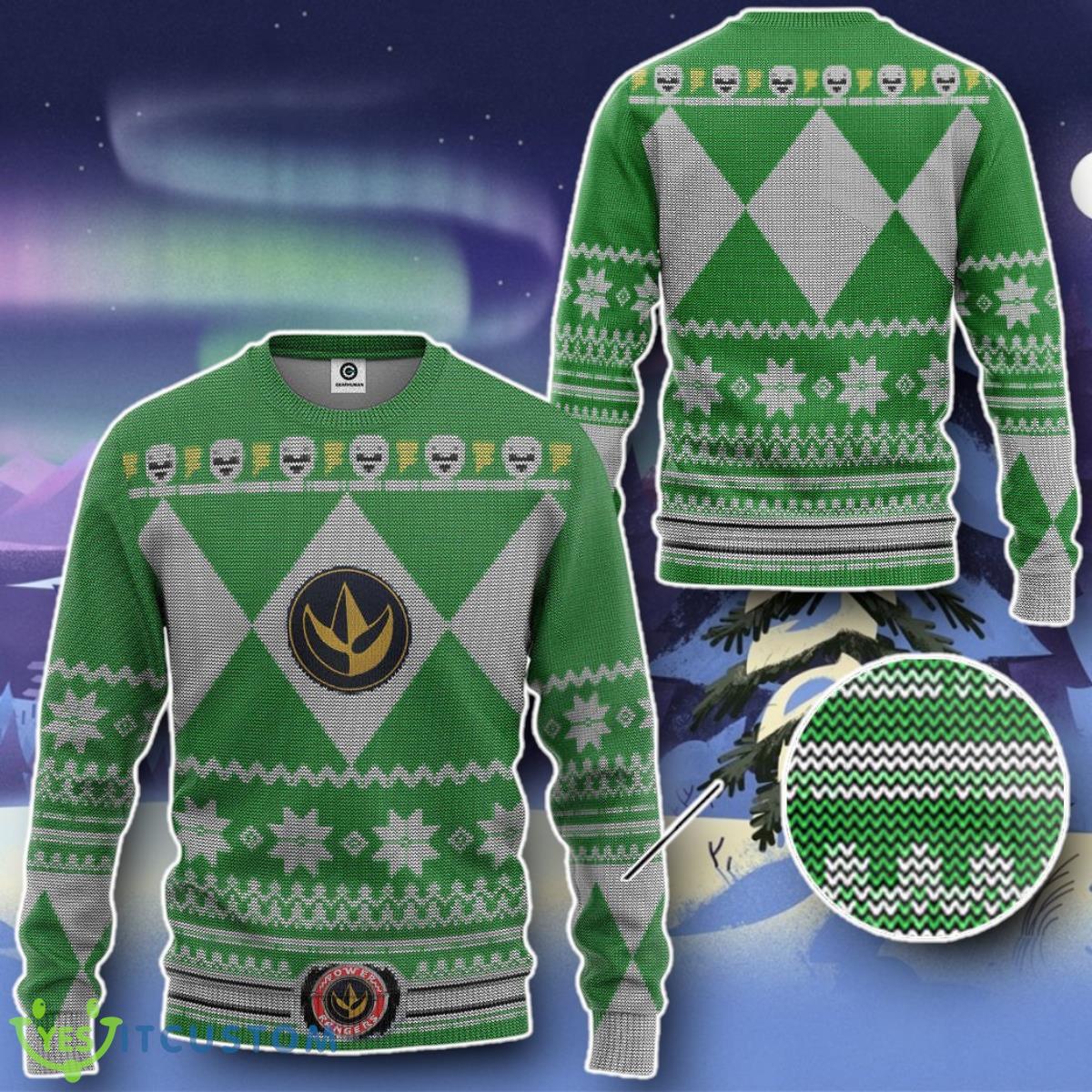 3D Mighty Morphin Green Power Ranger Custom Ugly Christmas Sweater Special Gift For Loved Ones 6 3D Mighty Morphin Green Power Ranger Custom Ugly Christmas Sweater Special Gift For Loved Ones Product Photo 2