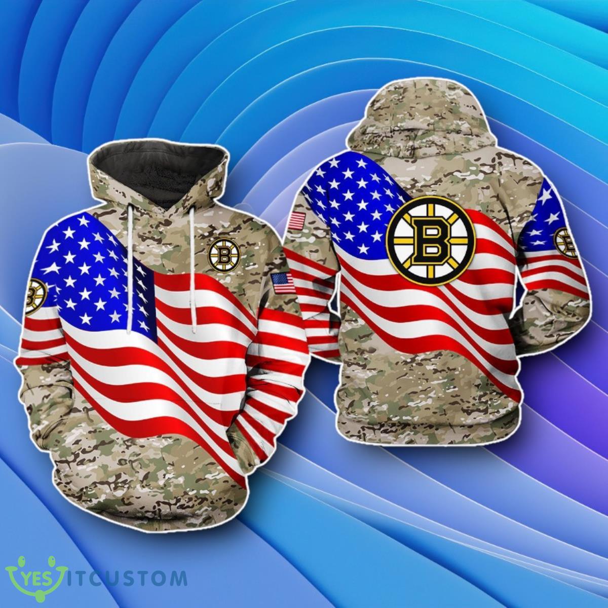 Boston Bruins NHL US FLag Camo Veteran 3D Hoodies Impressive Gift 2 Boston Bruins NHL US FLag Camo Veteran 3D Hoodies Impressive Gift Product Photo 1