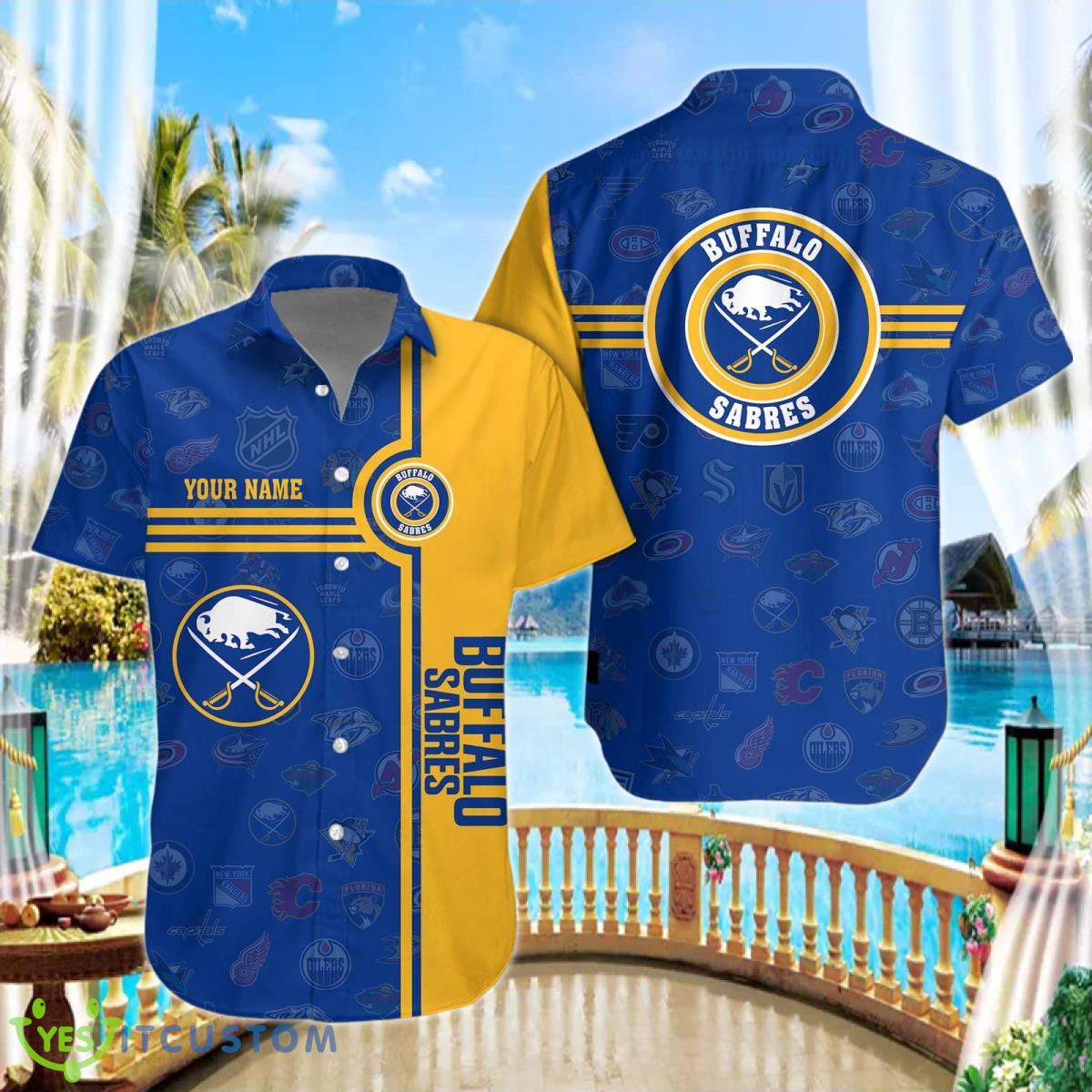 Buffalo Sabres Hawaiian Shirt Custom Name Best Gift 2 Buffalo Sabres Hawaiian Shirt Custom Name Best Gift Product Photo 1