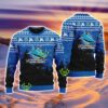 Cronulla-Sutherland Sharks NRL Knitting Pattern Christmas Tree Pine Happy Ugly Sweater Merry Chistmas Product Photo 1