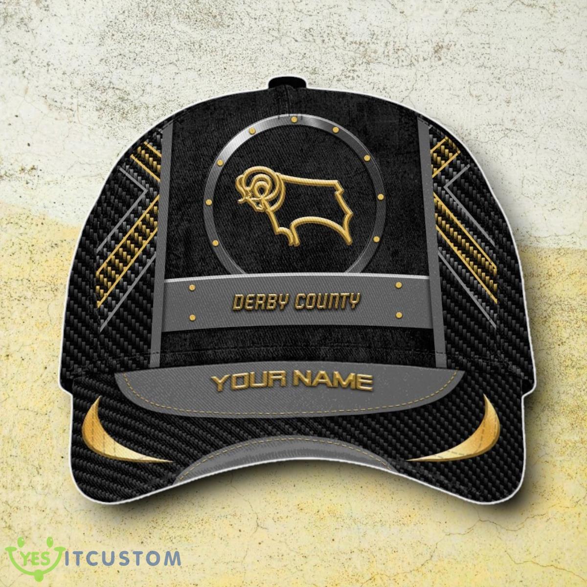 Derby County Custom Name 3D Cap Impressive Gift For All Of You 2 Derby County Custom Name 3D Cap Impressive Gift For All Of You Product Photo 1
