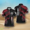 Red Grunge Camo American Flag Skull Darts Mens Polo Shirt Patriotic Product Photo 1