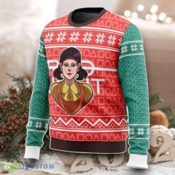 Squid Game Red Light Green Light Doll Ugly Christmas Sweater Best Gift 3 Squid Game Red Light Green Light Doll Ugly Christmas Sweater Best Gift Product Photo 2