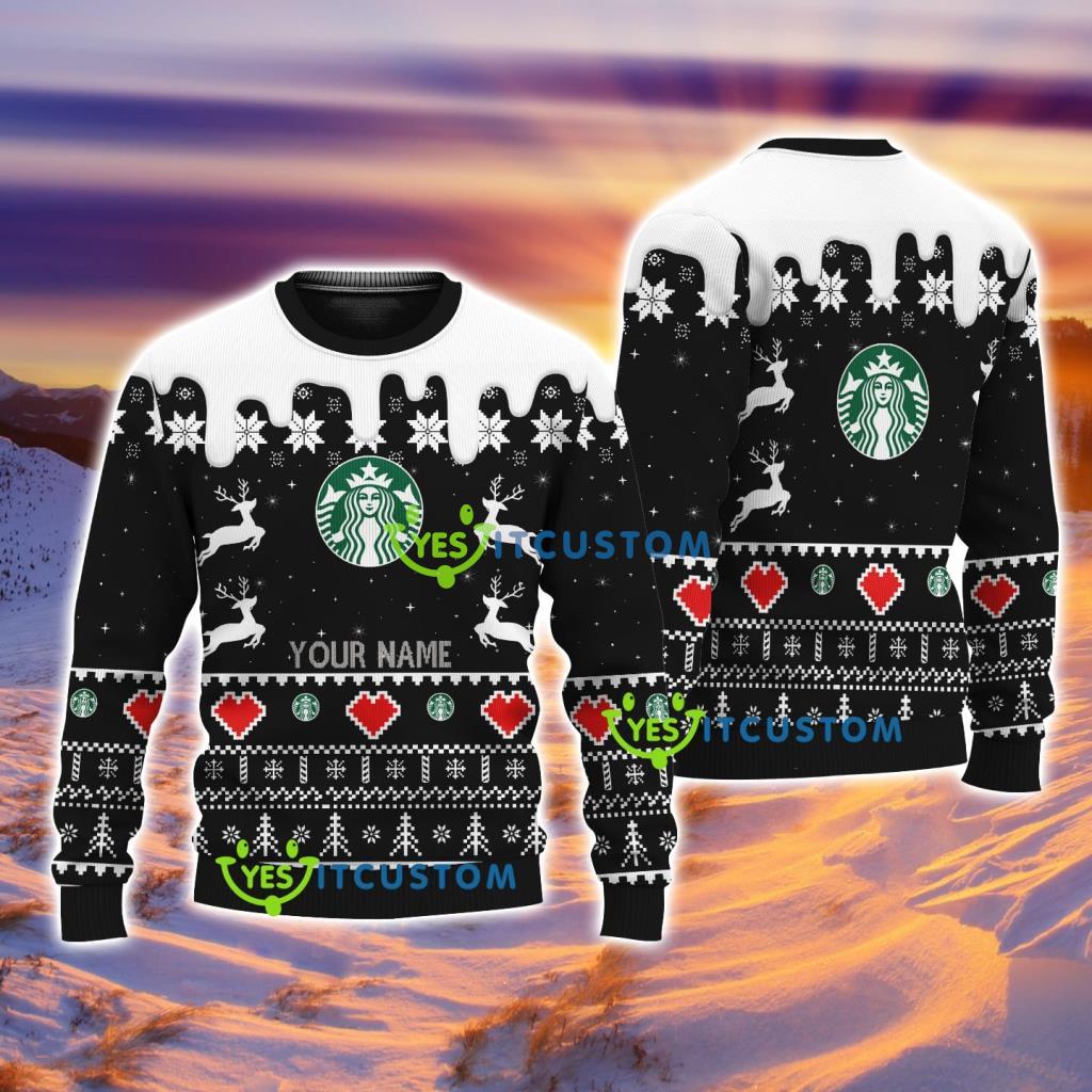 Starbucks Coffee Logo Custom Name Ugly Sweater Merry Chistmas Gift For Men Women 3 Starbucks Coffee Logo Custom Name Ugly Sweater Merry Chistmas Gift For Men Women Product Photo 1