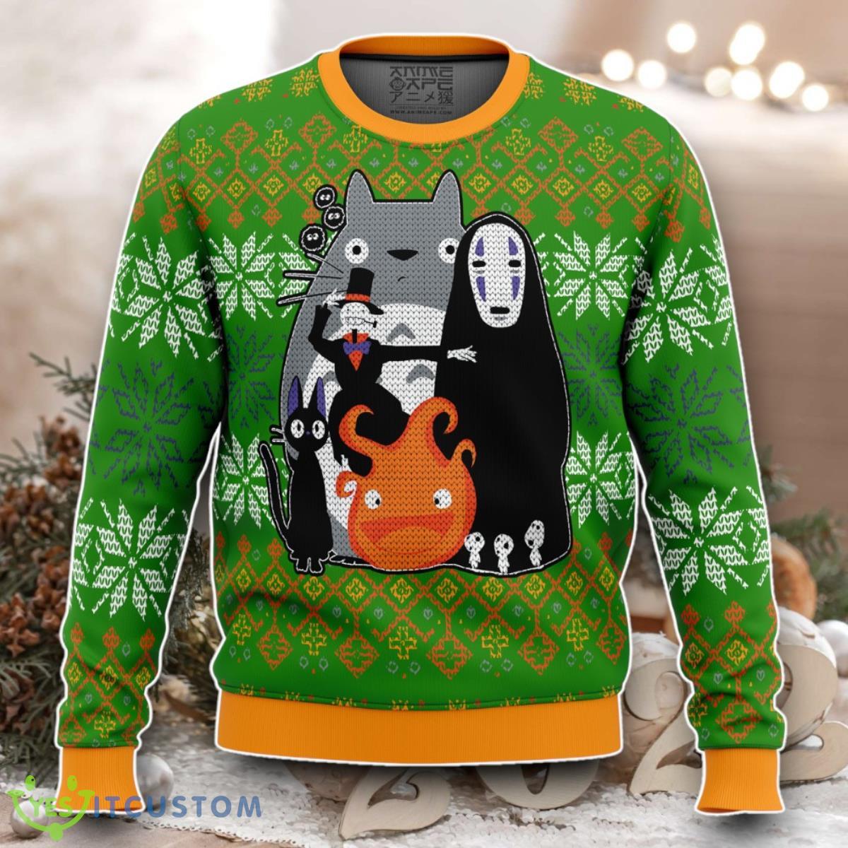 Studio Ghibli Miyazaki Squad Ugly Christmas Sweater Best Gift 3 Studio Ghibli Miyazaki Squad Ugly Christmas Sweater Best Gift Product Photo 1