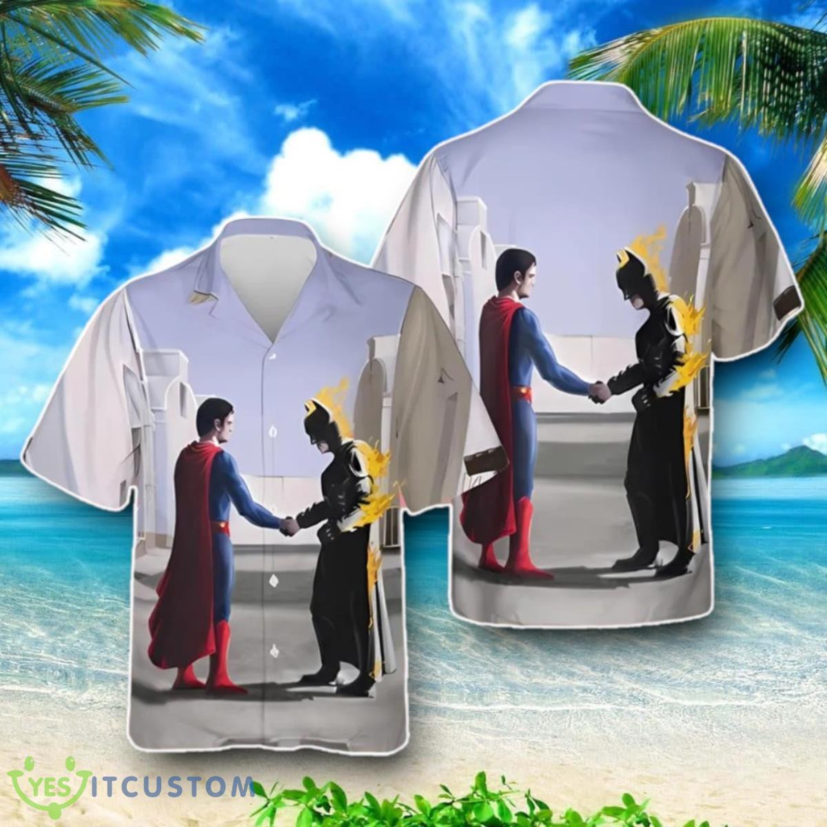 Superman With Batman Wish You Were Here Hawaiian Shirt Special Gift 2 Superman With Batman Wish You Were Here Hawaiian Shirt Special Gift Product Photo 1