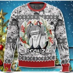 Waifu Material Ahegao Ugly Sweater Impressive Gift Product Photo 1