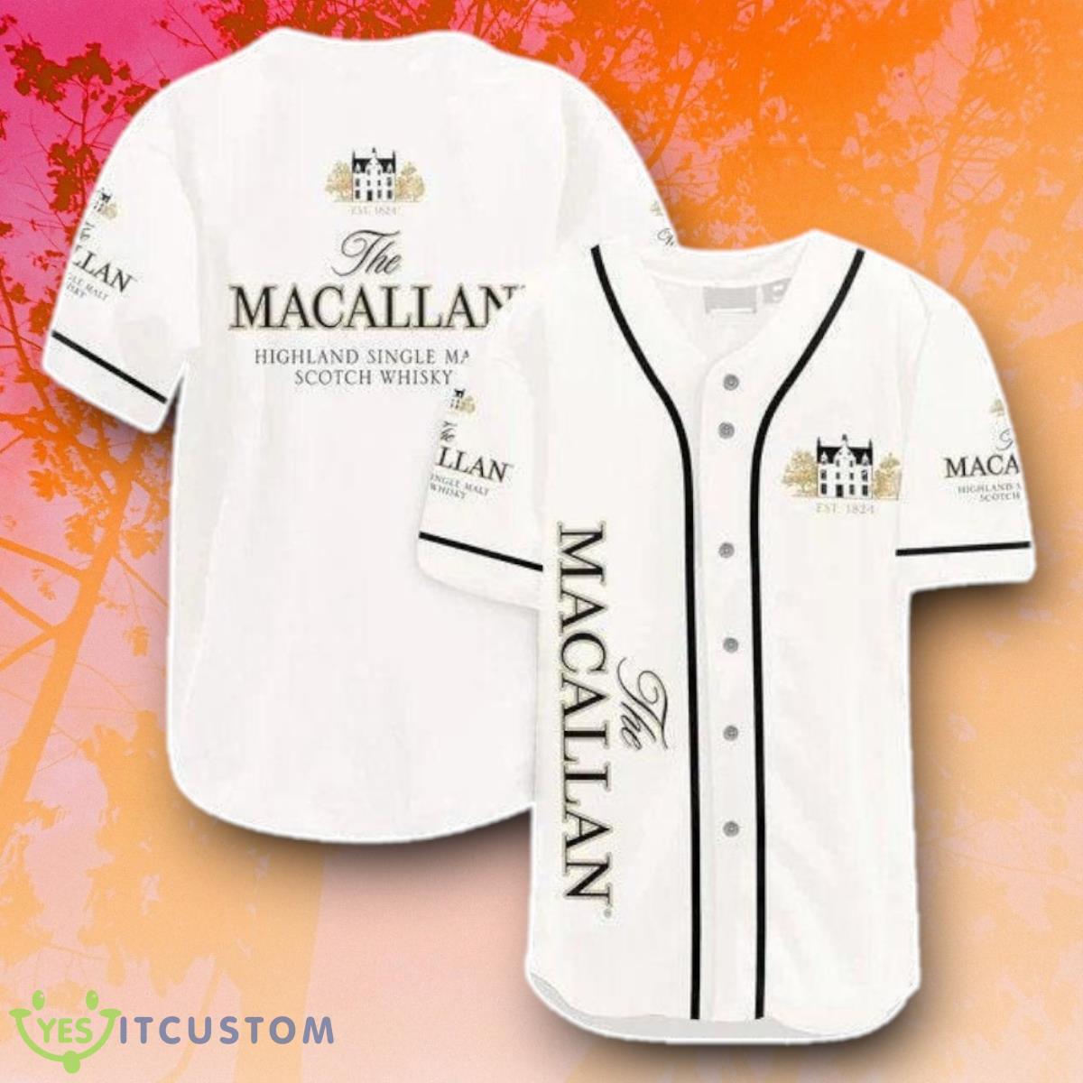 White The Macallan Whiskey Jersey Baseball Shirt Style Gift 3 White The Macallan Whiskey Jersey Baseball Shirt Style Gift Product Photo 1