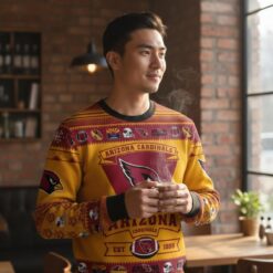 Arizona Cardinals Football Team Logo Custom Name Sport Team Gift Ugly Christmas Sweater Product Photo 1