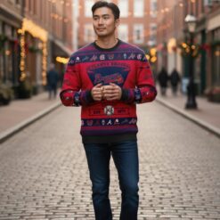 Atlanta Braves Football Team Logo Custom Name Sport Team Gift Ugly Christmas Sweater Product Photo 1