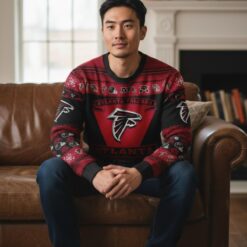 Atlanta Falcons Football Team Logo Custom Name Sport Team Gift Ugly Christmas Sweater Product Photo 1