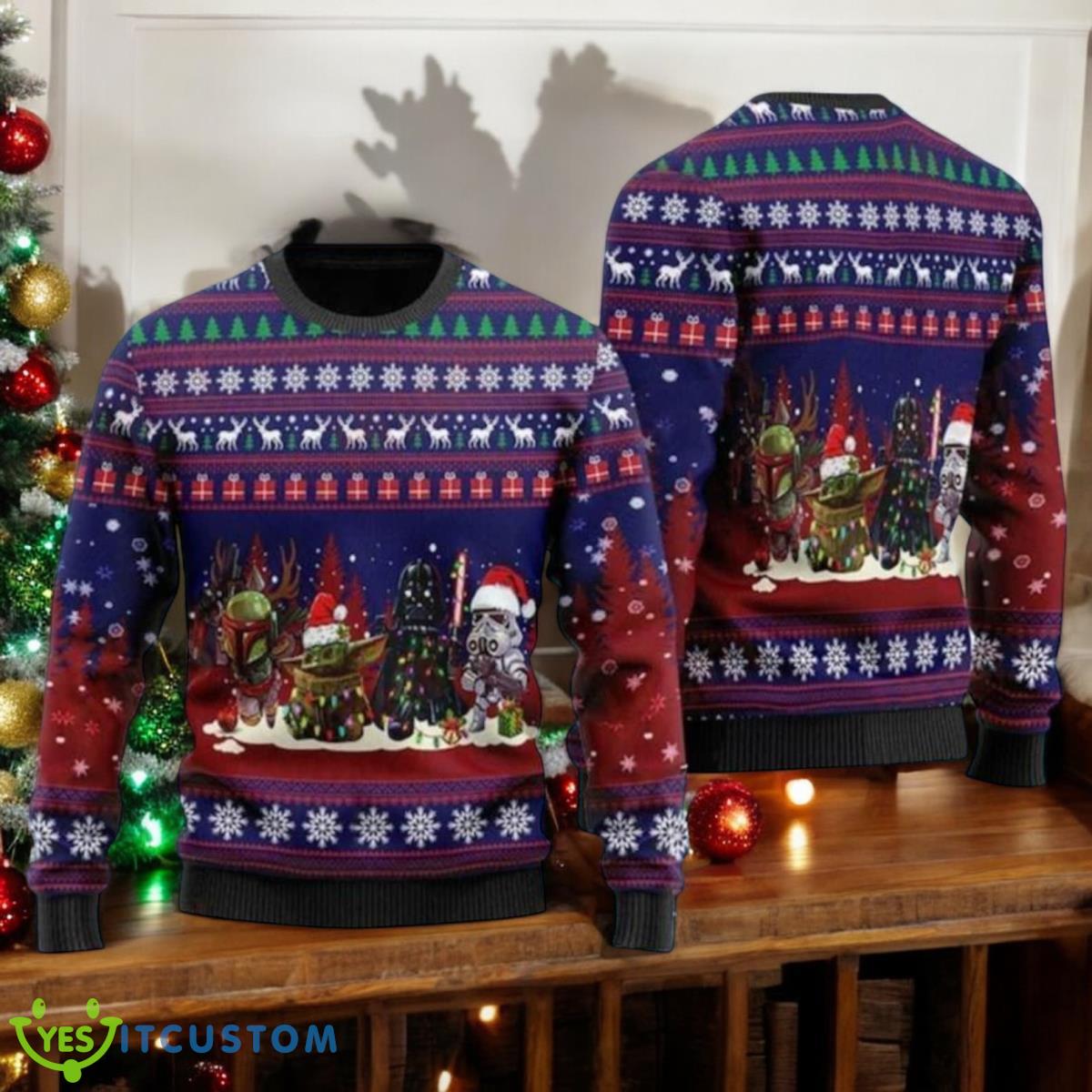 Boba Fett Darth Vader Stormtrooper Christmas 3D Ugly Christmas Sweater Xmas Holiday Gift For Men And Women 2 Boba Fett Darth Vader Stormtrooper Christmas 3D Ugly Christmas Sweater Xmas Holiday Gift For Men And Women Product Photo 1