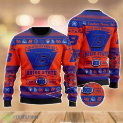 Boise State Broncos Football Team Logo Custom Name Sport Team Gift Ugly Christmas Sweater Product Photo 2