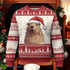 Capybara Ugly Christmas Sweater Xmas Holiday Gift For Men And Women Santa Hat Capybara Holiday Sweater Product Photo 1