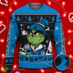Carolina Panthers The Grinch Drink Coffee Ugly Christmas Sweater NFL Fans Sport Christmas Sweater Product Photo 1