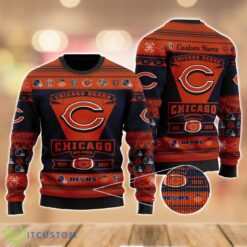Chicago Bears Football Team Logo Custom Name Sport Team Gift Ugly Christmas Sweater Product Photo 2