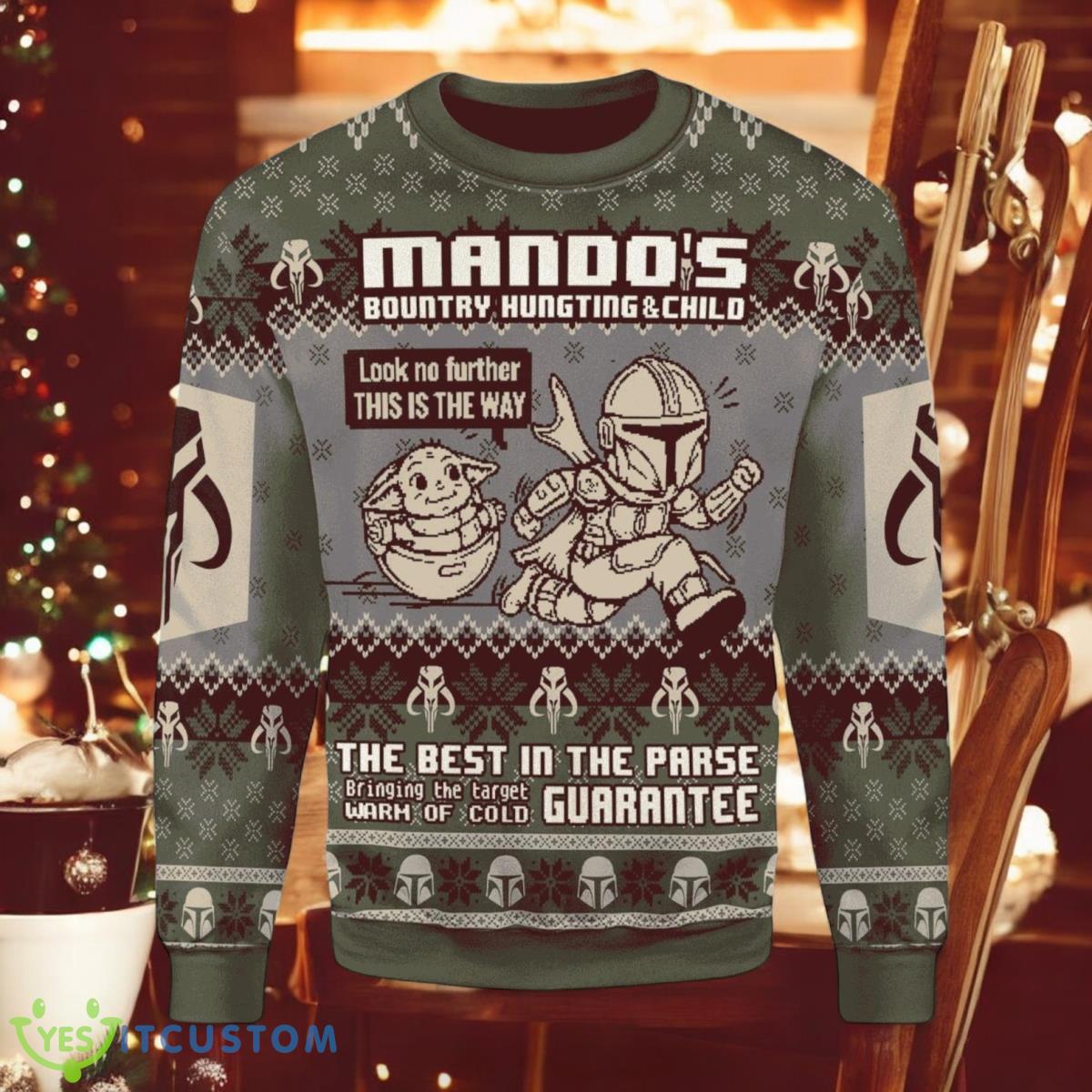 Christmas Baby Yoda And Mandalorian 3D Ugly Christmas Sweater Xmas Holiday Gift For Men And Women 2 Christmas Baby Yoda And Mandalorian 3D Ugly Christmas Sweater Xmas Holiday Gift For Men And Women Product Photo 1