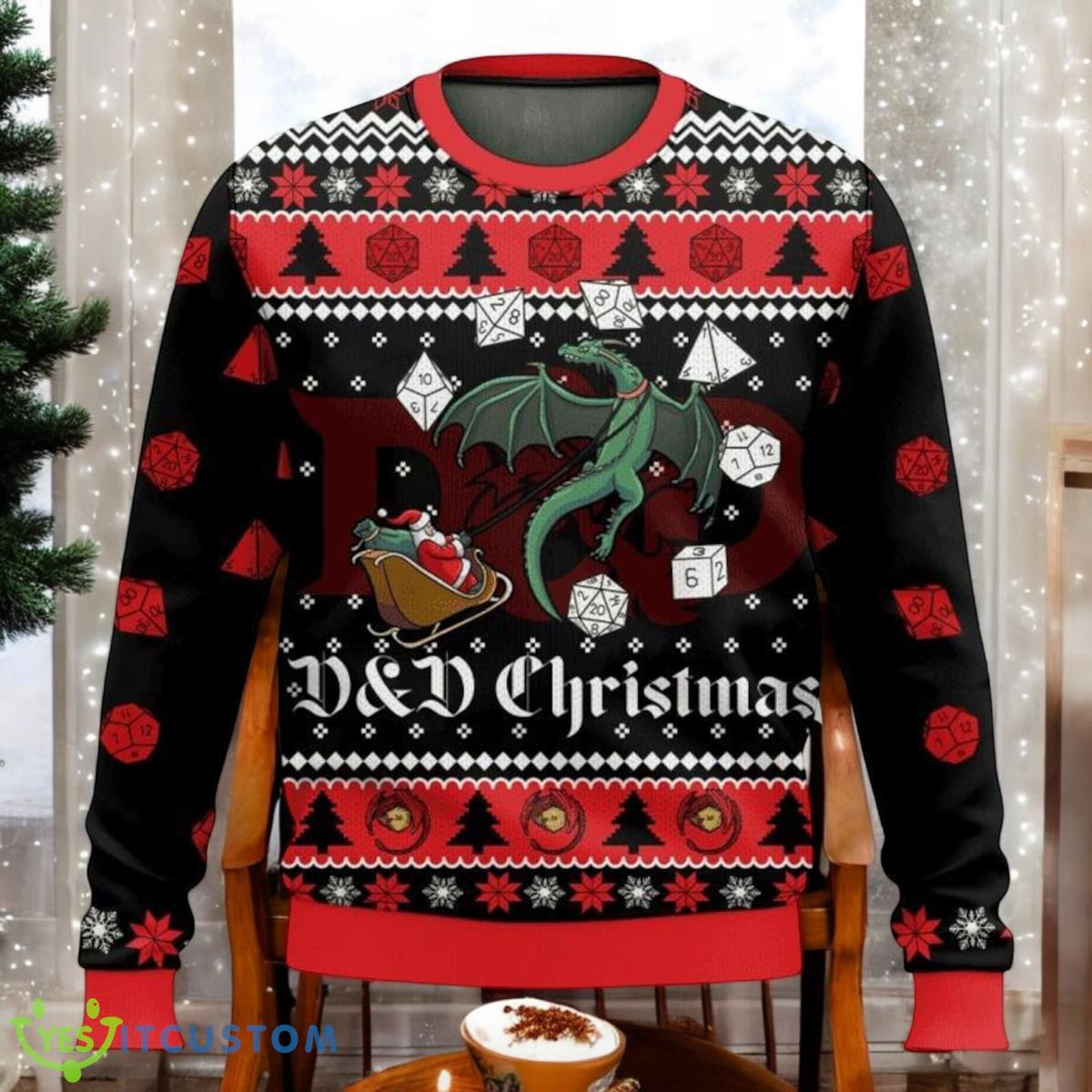 Christmas DnD 3D Ugly Christmas Sweater Xmas Holiday Gift For Men And Women Dungeons And Dragons Xmas Sweater 2 Christmas DnD 3D Ugly Christmas Sweater Xmas Holiday Gift For Men And Women Dungeons And Dragons Xmas Sweater Product Photo 1