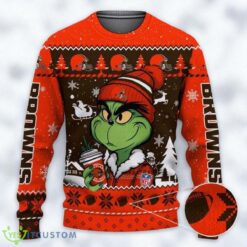 Cleveland Browns The Grinch Drink Coffee Ugly Christmas Sweater NFL Fans Sport Christmas Sweater Product Photo 1