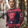 Cleveland Indians Football Team Logo Custom Name Sport Team Gift Ugly Christmas Sweater Product Photo 1