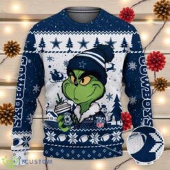Dallas Cowboys The Grinch Drink Coffee Ugly Christmas Sweater NFL Fans Sport Christmas Sweater Product Photo 1