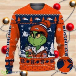 Denver Broncos The Grinch Drink Coffee Ugly Christmas Sweater NFL Fans Sport Christmas Sweater Product Photo 1