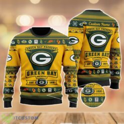 Green Bay Packers Football Team Logo Custom Name Sport Team Gift Ugly Christmas Sweater Product Photo 1