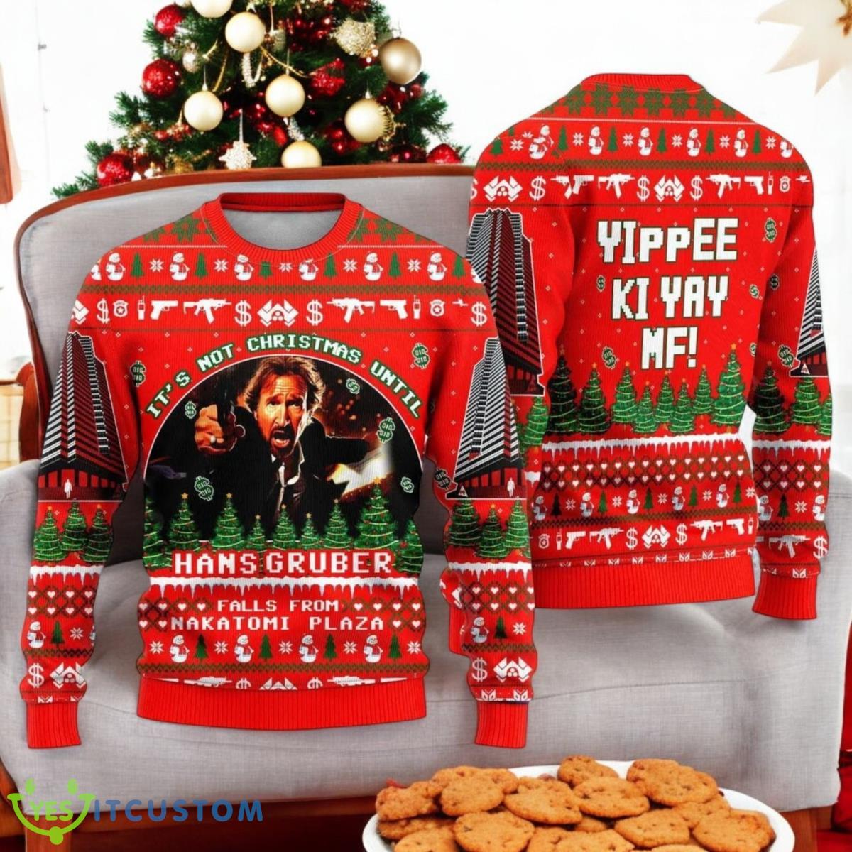 Hans Gruber Ugly Christmas Sweater Xmas Holiday Gift For Men And Women Nakatomi Plaza Xmas Sweater 2 Hans Gruber Ugly Christmas Sweater Xmas Holiday Gift For Men And Women Nakatomi Plaza Xmas Sweater Product Photo 1