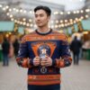 Houston Astros Football Team Logo Custom Name Sport Team Gift Ugly Christmas Sweater Product Photo 1