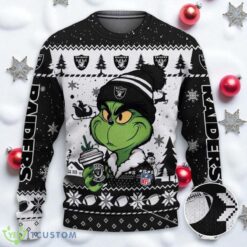 Las Vegas Raiders The Grinch Drink Coffee Ugly Christmas Sweater NFL Fans Sport Christmas Sweater Product Photo 1